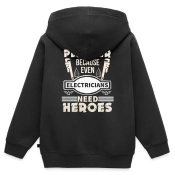 Klempner - Kinder Premium Organic Zip Hoodie - Schwarz - Hinten - AI Model Kid Male (0cm)