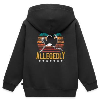 Rétro Vintage Prétendument Autruche - Sweat Premium à capuche zippé enfant bio - noir - Dos - AI Model Kid Male (0cm)