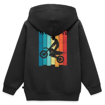Motorrad Dirtbike Motocross Motocross Motocross - Kinder Premium Organic Zip Hoodie - Schwarz - Hinten - AI Model Kid Male (0cm)