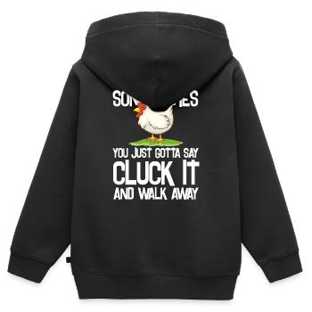 sometimes just say cluck it Design - Kinder Premium Organic Zip Hoodie - Schwarz - Hinten - AI Model Kid Male (0cm)