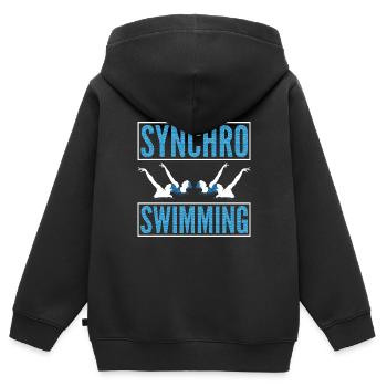 Natation artistique Natation synchronisée pour un - Sweat Premium à capuche zippé enfant bio - noir - Dos - AI Model Kid Male (0cm)