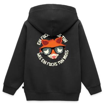 Ein Fuchs muss tun, was ein Fuchs tun muss.... - Kinder Premium Organic Zip Hoodie - Schwarz - Hinten - AI Model Kid Male (0cm)