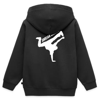 Breakdance BBoy BGirl Streetdance Breakdance - Kinder Premium Organic Zip Hoodie - Schwarz - Hinten - AI Model Kid Male (0cm)