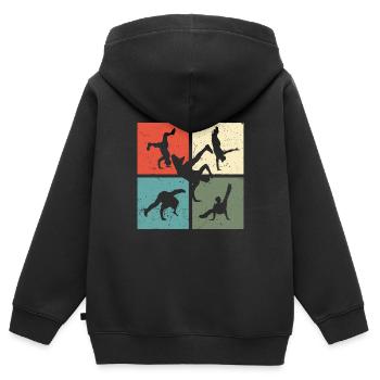 Breakdance BBoy BGirl Streetdance Breakdance - Kinder Premium Organic Zip Hoodie - Schwarz - Hinten - AI Model Kid Male (0cm)