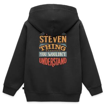 Es ist eine Steven-Sache, die Sie nicht verstehen würden - - Kinder Premium Organic Zip Hoodie - Schwarz - Hinten - AI Model Kid Male (0cm)