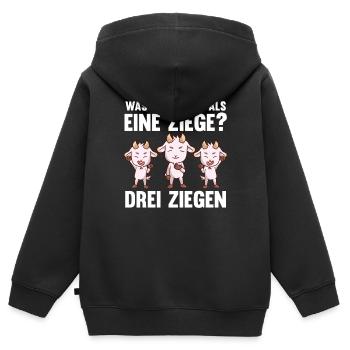 Ziegenbauer Ziegen Ziege - Kinder Premium Organic Zip Hoodie - Schwarz - Hinten - AI Model Kid Male (0cm)