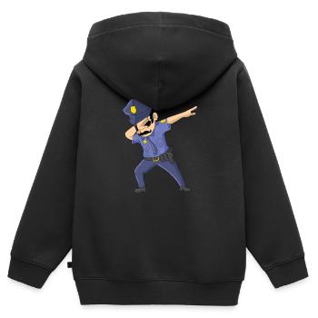 Dabbing Futur Policier Dab Danse Dabbing Flic - Sweat Premium à capuche zippé enfant bio - noir - Dos - AI Model Kid Male (0cm)