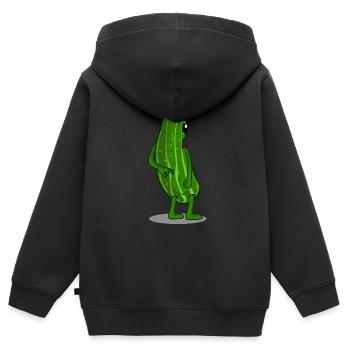 Looked in Cucumber Looked in - Kids Premium Organic Zip-up Hoodie - black - Back - AI Model Kid Male (0cm)