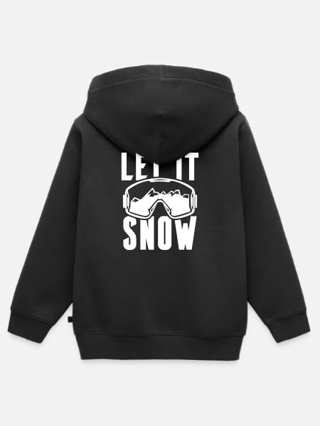 Let it Snow Winter Ski - Kinder Premium Organic Zip Hoodie - Schwarz