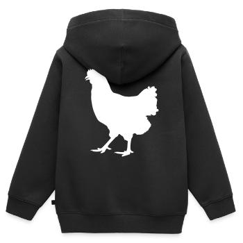 chicken - Kinder Premium Organic Zip Hoodie - Schwarz - Hinten - AI Model Kid Male (0cm)