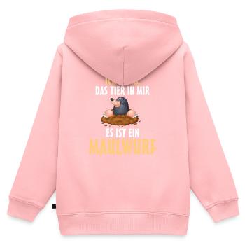 Waldbewohner Wald Maulwurf - Kinder Premium Organic Zip Hoodie - Rosa - Hinten - AI Model Kid Female (0cm)