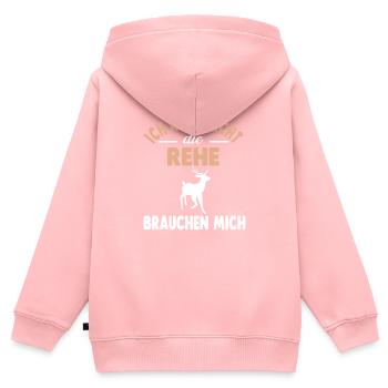 Wald Waldbewohner Reh - Kinder Premium Organic Zip Hoodie - Rosa - Hinten - AI Model Kid Female (0cm)