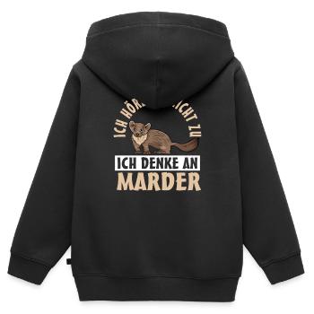 Marder - Kinder Premium Organic Zip Hoodie - Schwarz - Hinten - AI Model Kid Male (0cm)