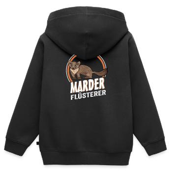 Marder Flüsterer - Kinder Premium Organic Zip Hoodie - Schwarz - Hinten - AI Model Kid Male (0cm)