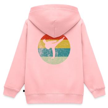 Taekwondo - Kinder Premium Organic Zip Hoodie - Rosa - Hinten - AI Model Kid Female (0cm)