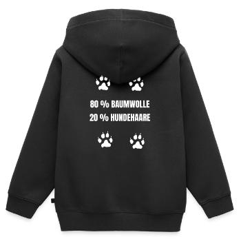 Baumwolle Hundehaare- Spuren von Hund lustig - Kinder Premium Organic Zip Hoodie - Schwarz - Hinten - AI Model Kid Male (0cm)