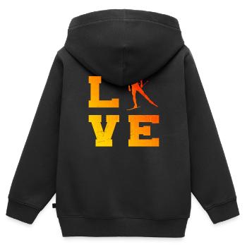 Ski de fond classique de fond masculin Ski de fond féminin - Sweat Premium à capuche zippé enfant bio - noir - Dos - AI Model Kid Male (0cm)