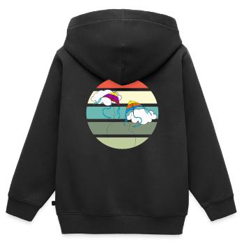 Cerfs-volants volants - Kitesurfer - Sweat Premium à capuche zippé enfant bio - noir - Dos - AI Model Kid Male (0cm)