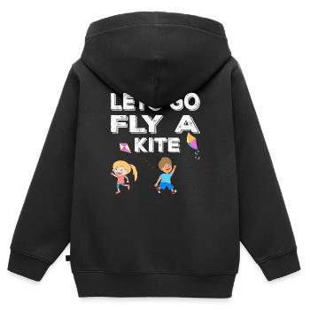 Drachensteigen Sportdrache bei Wind - Kinder Premium Organic Zip Hoodie - Schwarz - Hinten - AI Model Kid Male (0cm)