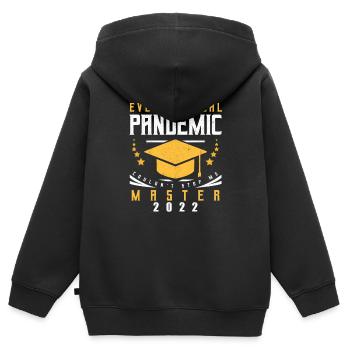 Master Graduation Graduate Masters 2022 - Sweat Premium à capuche zippé enfant bio - noir - Dos - AI Model Kid Male (0cm)