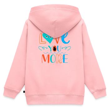 Ich liebe dich mehr - Kinder Premium Organic Zip Hoodie - Rosa - Hinten - AI Model Kid Female (0cm)