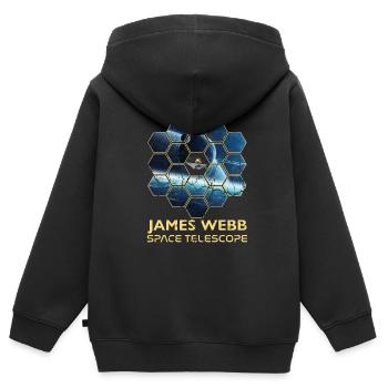 jwst Télescope spatial James Webb - Sweat Premium à capuche zippé enfant bio - noir - Dos - AI Model Kid Male (0cm)