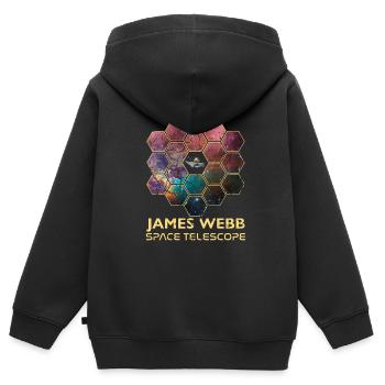 jwst Télescope spatial James Webb - Sweat Premium à capuche zippé enfant bio - noir - Dos - AI Model Kid Male (0cm)