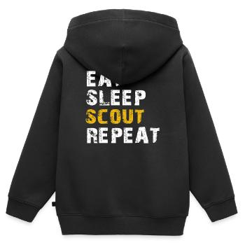 Eat Sleep Scout - Kinder Premium Organic Zip Hoodie - Schwarz - Hinten - AI Model Kid Male (0cm)