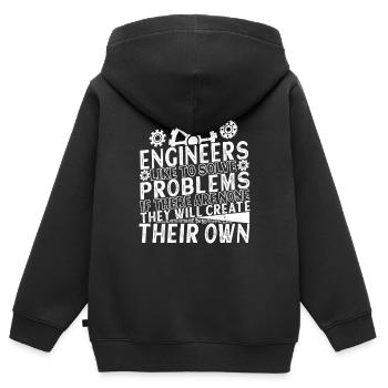 Ingenieur Maschinenbau Bauingenieur - Kinder Premium Organic Zip Hoodie - Schwarz - Hinten - AI Model Kid Male (0cm)