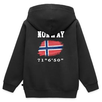 Norway Norway Flag - Kids Premium Organic Zip-up Hoodie - black - Back - AI Model Kid Male (0cm)