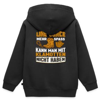 Line Dance Cowboystiefel Meisten Spaß mit Klamotte - Kinder Premium Organic Zip Hoodie - Schwarz - Hinten - AI Model Kid Male (0cm)