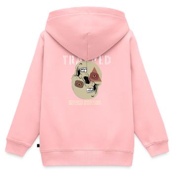 Gefangen im System - Illuminati Auge - Kinder Premium Organic Zip Hoodie - Rosa - Hinten - AI Model Kid Female (0cm)