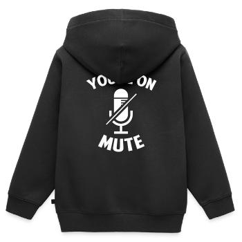 You're On Mute - Kinder Premium Organic Zip Hoodie - Schwarz - Hinten - AI Model Kid Male (0cm)