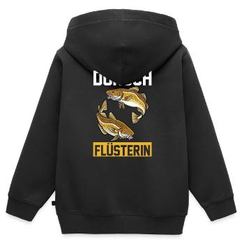 Angeln Anglerin Dorsch Fischer - Kinder Premium Organic Zip Hoodie - Schwarz - Hinten - AI Model Kid Male (0cm)