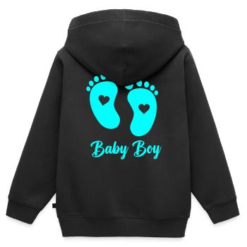 Bébé - Sweat Premium à capuche zippé enfant bio - noir - Dos - AI Model Kid Male (0cm)