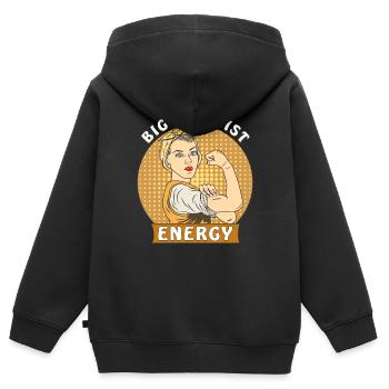 FEMINIST IN ENERGY - Kinder Premium Organic Zip Hoodie - Schwarz - Hinten - AI Model Kid Male (0cm)