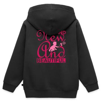 Baby Girl I Baby Mädchen I Neugeborene Mädchen - Kinder Premium Organic Zip Hoodie - Schwarz - Hinten - AI Model Kid Male (0cm)
