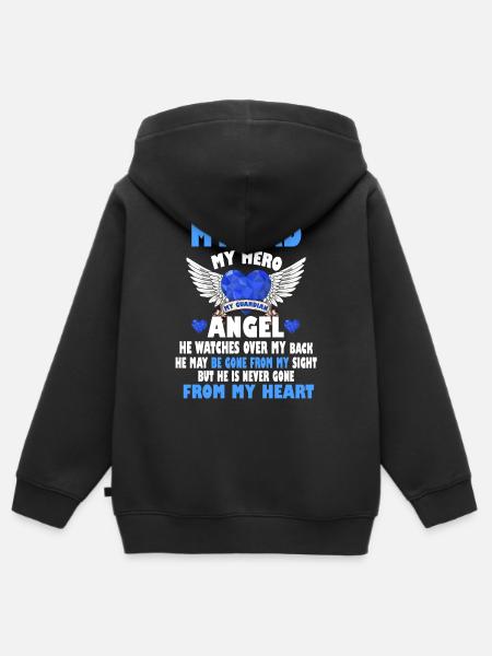 my dad my hero - Kids Premium Organic Zip-up Hoodie - black