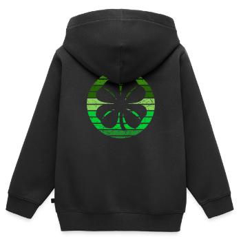 Chemise de la Saint-Patrick - Sweat Premium à capuche zippé enfant bio - noir - Dos - AI Model Kid Male (0cm)