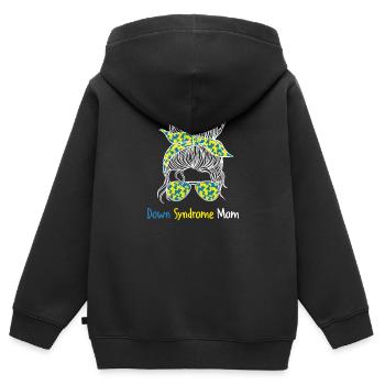 Down Syndrome Mom Life, Down Syndrom Trisomie 21 - Kinder Premium Organic Zip Hoodie - Schwarz - Hinten - AI Model Kid Male (0cm)
