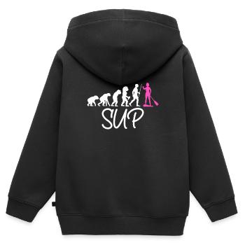 Stand Up Paddling Paddle Board SUP Board Evolution - Sweat Premium à capuche zippé enfant bio - noir - Dos - AI Model Kid Male (0cm)