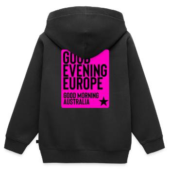 Eurovision - Sweat Premium à capuche zippé enfant bio - noir - Dos - AI Model Kid Male (0cm)