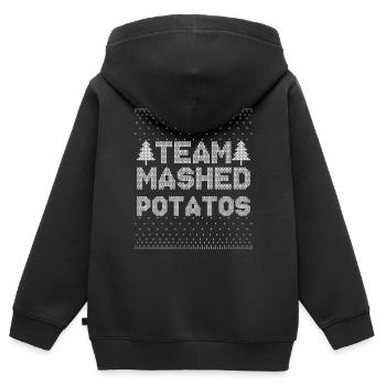 Purée de pommes de terre Purée de pommes de terre Pomme de terre - Sweat Premium à capuche zippé enfant bio - noir - Dos - AI Model Kid Male (0cm)