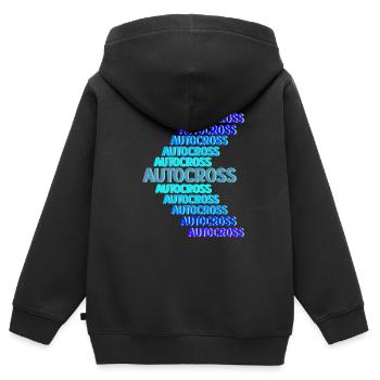 Autocross - Kinder Premium Organic Zip Hoodie - Schwarz - Hinten - AI Model Kid Male (0cm)