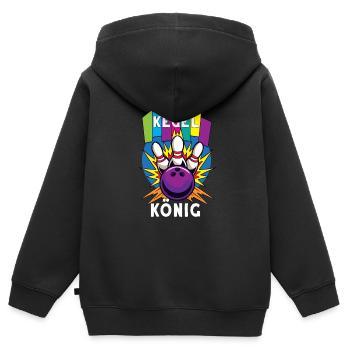 Kegel König Kegeln - Kinder Premium Organic Zip Hoodie - Schwarz - Hinten - AI Model Kid Male (0cm)