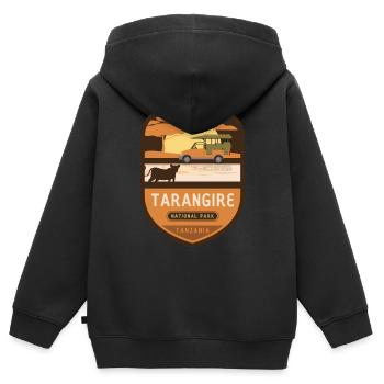 Tarangire-Nationalpark - Tansania - Kinder Premium Organic Zip Hoodie - Schwarz - Hinten - AI Model Kid Male (0cm)