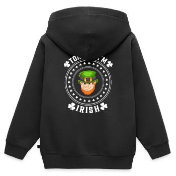 St Paddys St Patricksday St Patrick Day - Sweat Premium à capuche zippé enfant bio - noir - Dos - AI Model Kid Male (0cm)