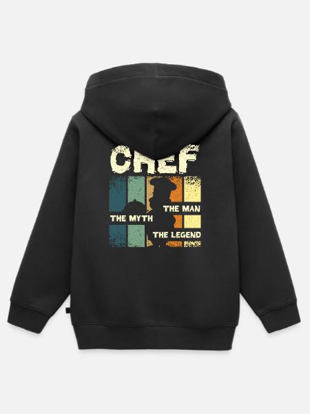 Chef the legend - Kinder Premium Organic Zip Hoodie - Schwarz