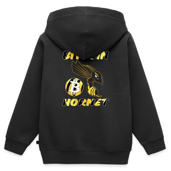 Bitcoin Hornet Hornet Crypto black yellow - Kids Premium Organic Zip-up Hoodie - black - Back - AI Model Kid Male (0cm)