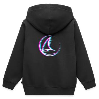Segel Saison - Segelboot - Kinder Premium Organic Zip Hoodie - Schwarz - Hinten - AI Model Kid Male (0cm)